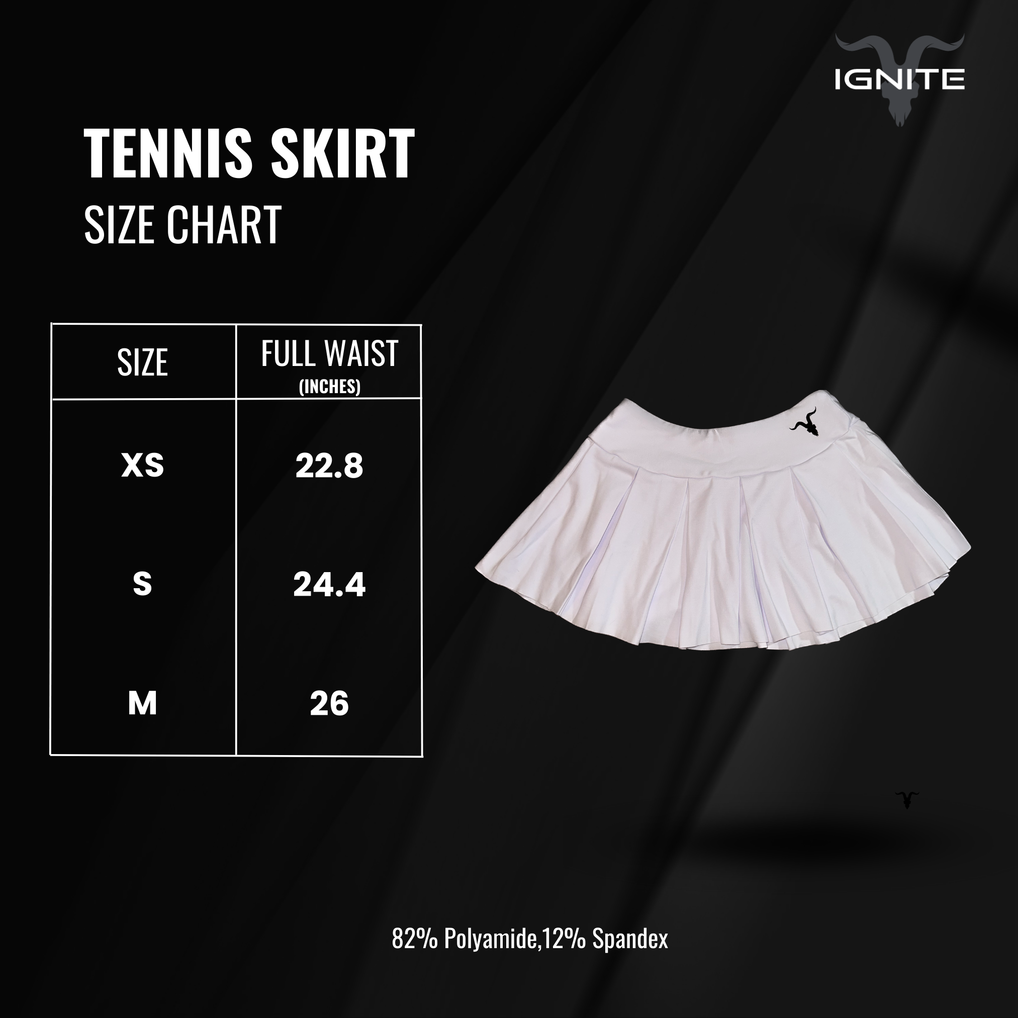 Tennis Skirt White IGNITE