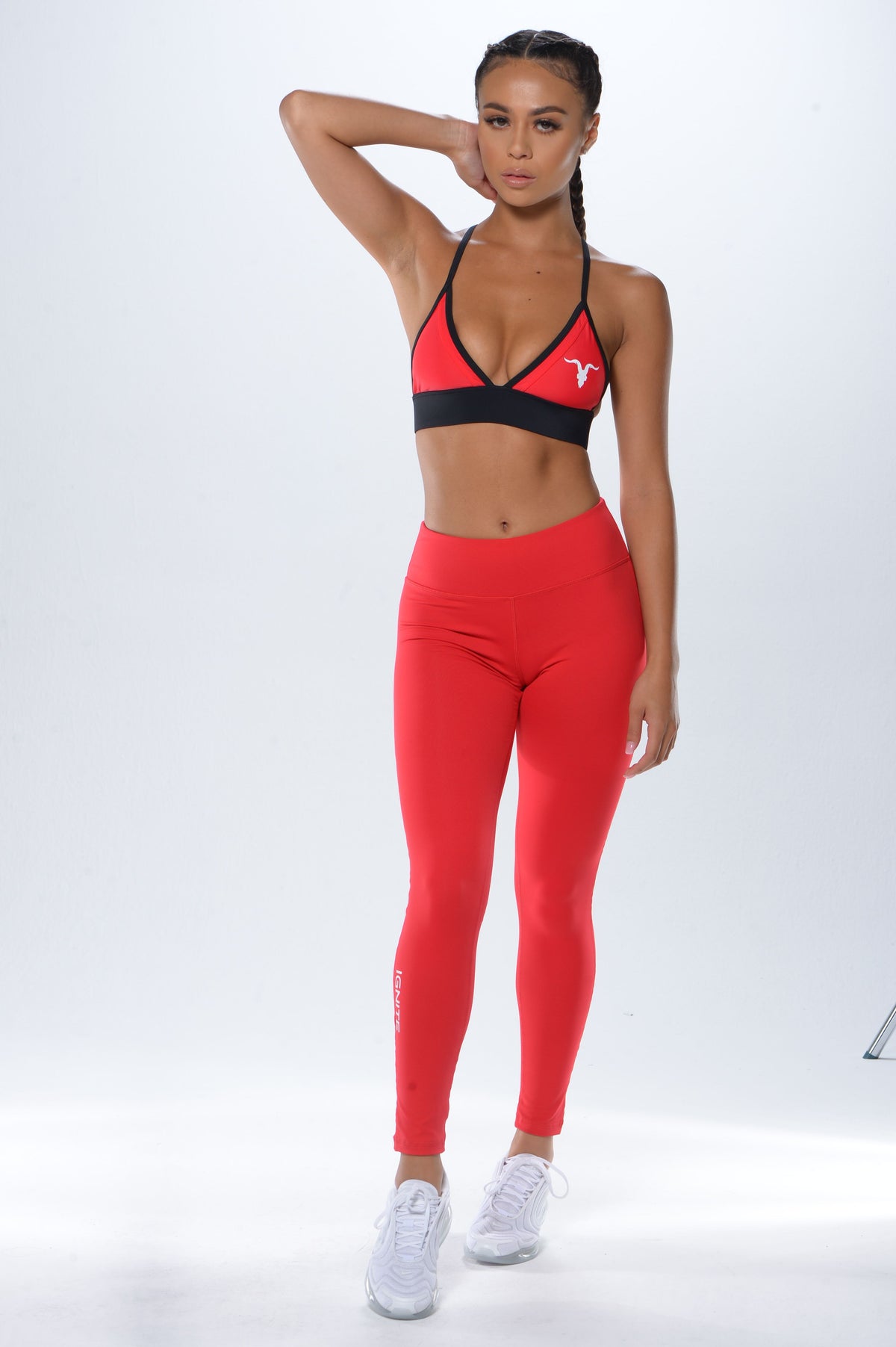 Mid-Rise Leggings - Red