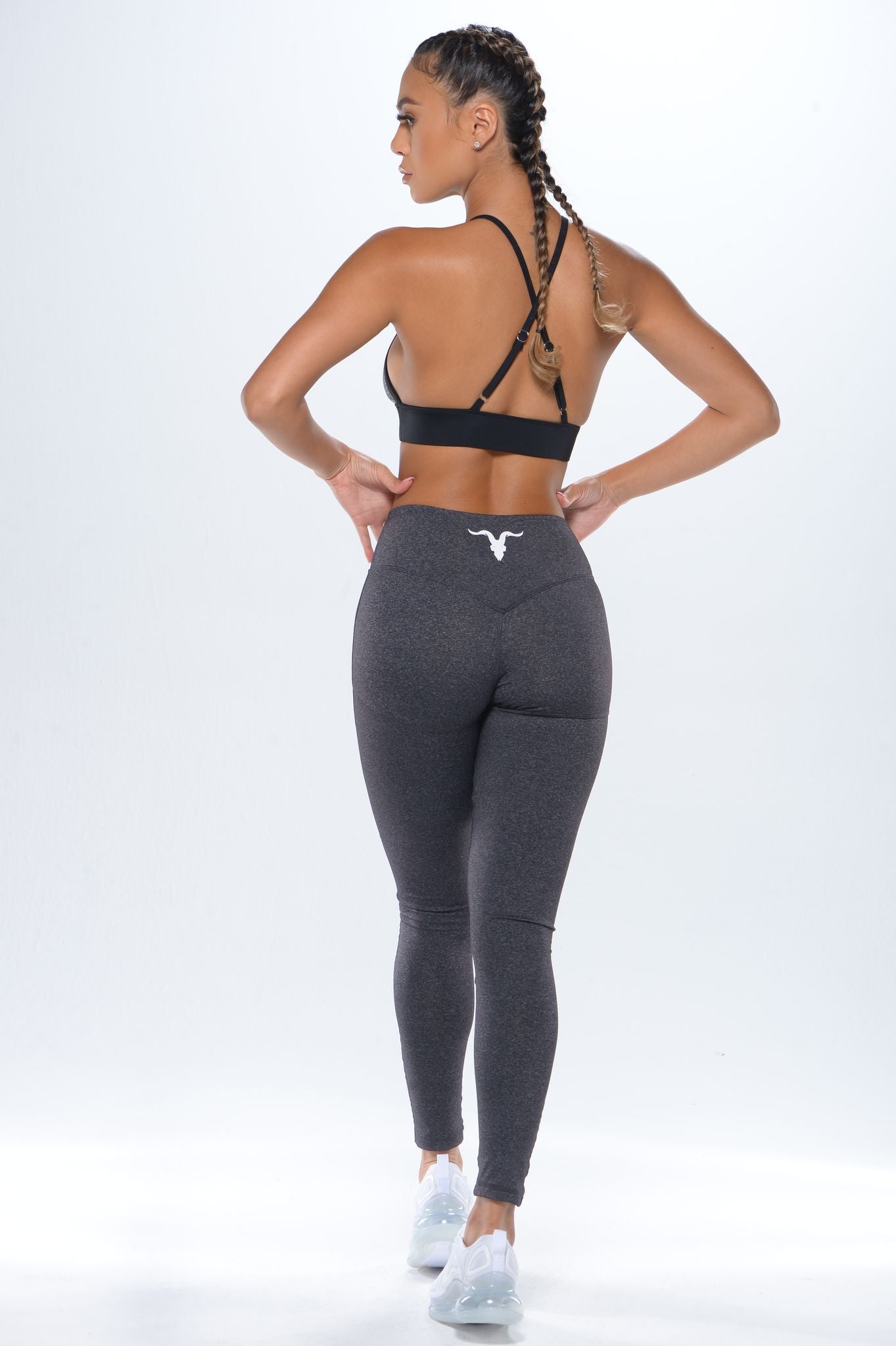 Mid Rise Grey Volleyball Tights & Leggings.