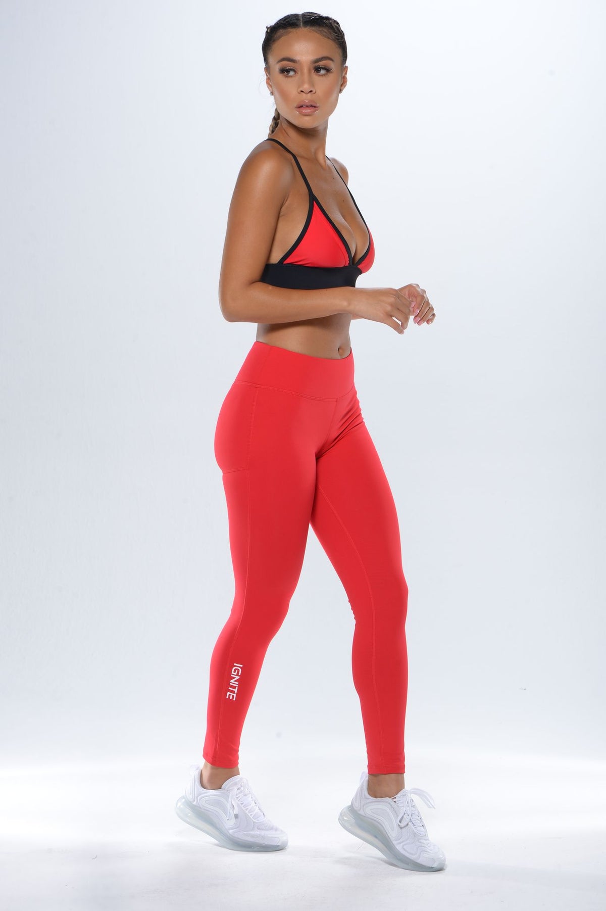 Mid-Rise Leggings - Red